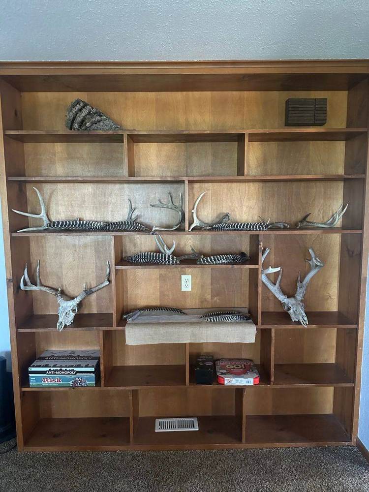 Trophy mounts inside the lodge