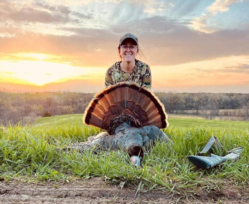 Turkey hunter at sunrise